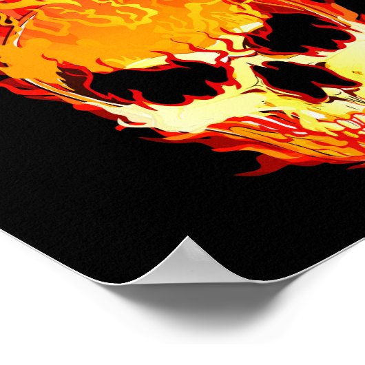 Flammenschädel Poster (Ecke)