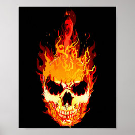 Flammenschädel Poster