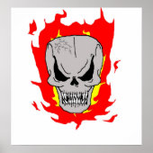 Flammenschädel Poster (Vorne)