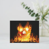 Flammenschädel Postkarte (Stehend Vorderseite)