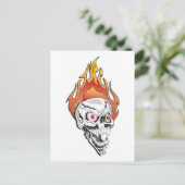 Flammenschädel Postkarte (Stehend Vorderseite)