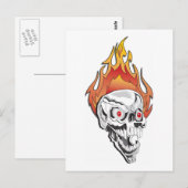 Flammenschädel Postkarte (Vorne/Hinten)