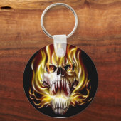 Flammenschädel Schlüsselanhänger (Vorderseite)