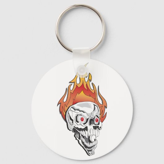 Flammenschädel Schlüsselanhänger (Vorderseite)
