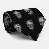 Flammenschädel - Silber Krawatte (Gerollt)