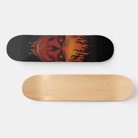 Flammenschädel Skateboard (Horizontal)