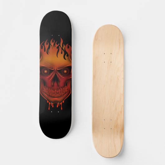 Flammenschädel Skateboard (Vorderseite)