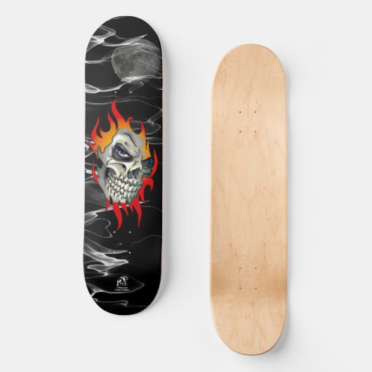 Flammenschädel Skateboard (Vorderseite)