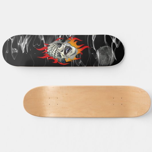 Flammenschädel Skateboard (Horizontal)