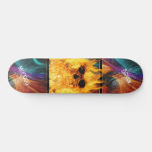 Flammenschädel Skateboard (Horizontal)