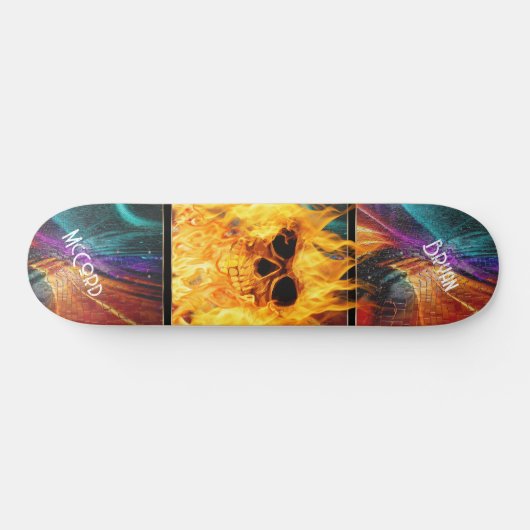Flammenschädel Skateboard (Horizontal)