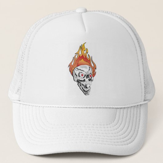 Flammenschädel Truckerkappe (Vorderseite)