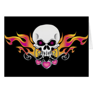Flammenschädel und Herz