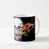 Flammenschädel und Herz Kaffeetasse (VorderseiteRechts)