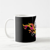 Flammenschädel und Herz Kaffeetasse (Links)
