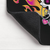 Flammenschädel und Herz Mousepad (Ecke)