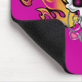 Flammenschädel und Herz Mousepad (Ecke)