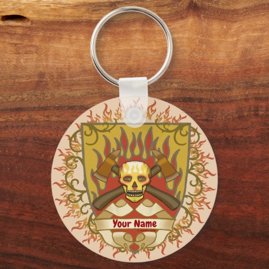 Flammenschild-Feuerwehrmann Schlüsselanhänger (Vorderseite)