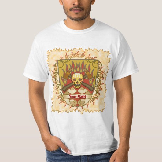 Flammenschild-Feuerwehrmann T-Shirt (Vorderseite)