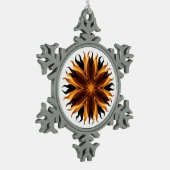 Flammenschmuck Schneeflocken Zinn-Ornament (Links)