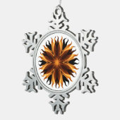 Flammenschmuck Schneeflocken Zinn-Ornament (Rechts)