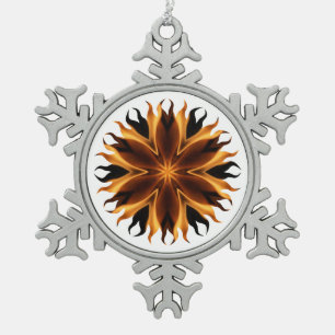 Flammenschmuck Schneeflocken Zinn-Ornament