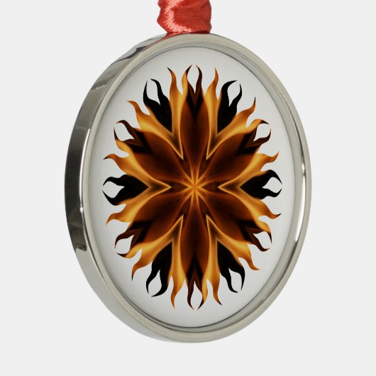 Flammenschmuck Silbernes Ornament (Rechts)