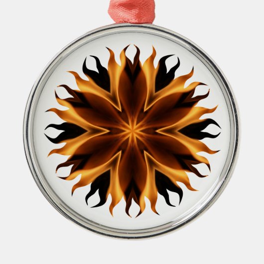 Flammenschmuck Silbernes Ornament (Vorne)