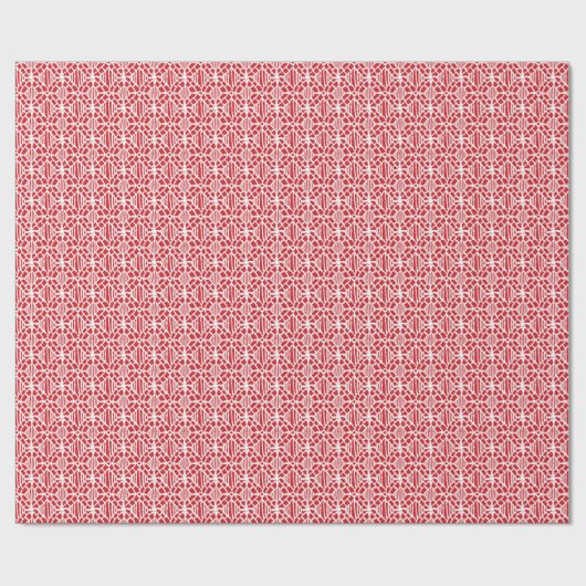 Flammenskarlett mit weißem Crochet-Spitzentyp Geschenkpapier (Flach)