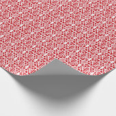 Flammenskarlett mit weißem Crochet-Spitzentyp Geschenkpapier (Ecke)