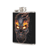 Flammenskull - Metalgravur Art #2 Flachmann (Links)