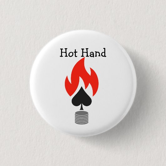 Flammenspade und Chips Button (Vorderseite)