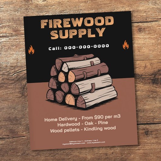 Flammensymbol - Brennholzlieferung Flyer