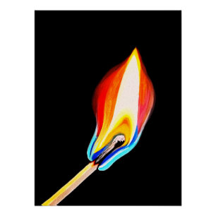 Flammensymbol für Leidenschaft, Energie & Kreativi Poster