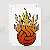 Flammenvolleyball Postkarte (Vorne/Hinten)