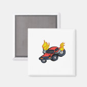 Flammenwagen Magnet (Vorderseite/Rückseite)