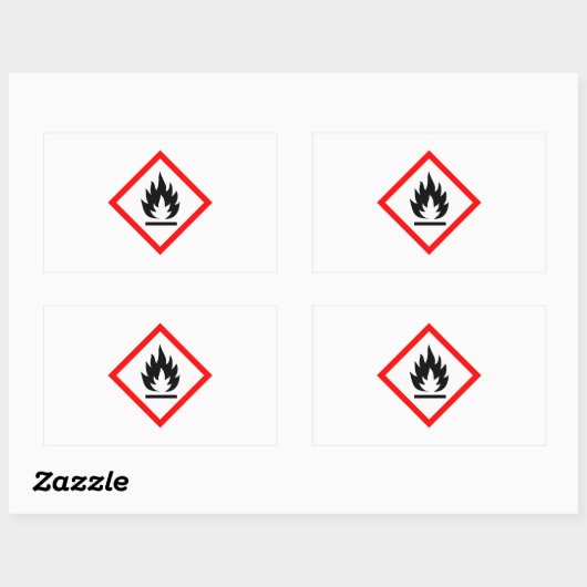 Flammenzeichen / Piktogramm Rechteckiger Aufkleber (Blatt)