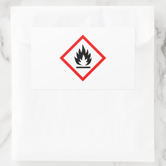 Flammenzeichen / Piktogramm Rechteckiger Aufkleber (Tasche)