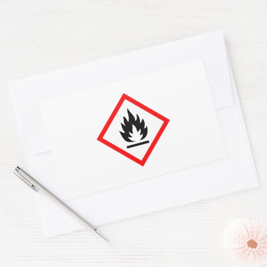 Flammenzeichen / Piktogramm Rechteckiger Aufkleber (Umschlag)
