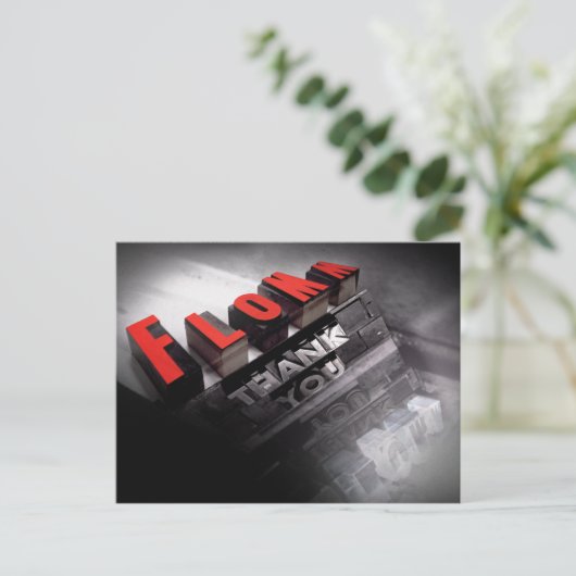 FLAMMERIN DANKE POSTKARTE (Stehend Vorderseite)