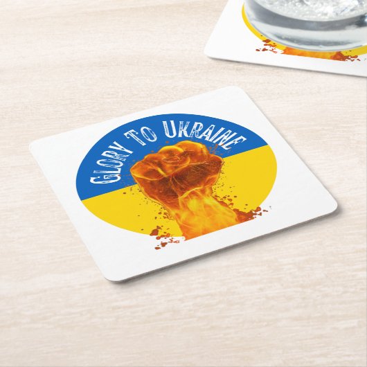 Flammfördercoas für die Fahne in der Ukraine Rechteckiger Pappuntersetzer (angewinkelt)