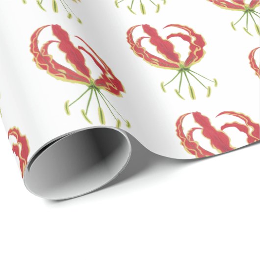 Flammlilienwischpapier Geschenkpapier (Rolleneckpunkt)