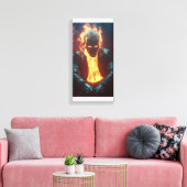 Flammpass - Abstrakte Kunst Leinwanddruck (Insitu (Wohnzimmer))