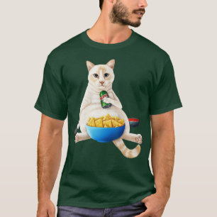 Flammpunkt Siamische weiße Katze mit einer Limonad T-Shirt