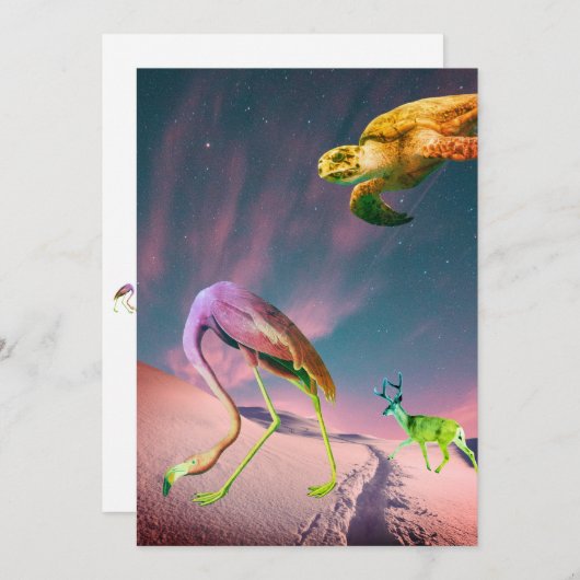 Flammschildkröte Feiertagskarte (Vorne/Hinten)