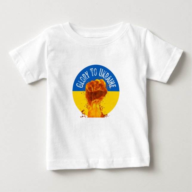 Flammschutzmonogramm für die Ukraine Baby T-shirt (Vorderseite)
