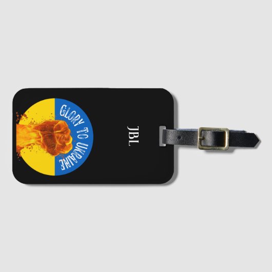 Flammschutzmonogramm für die Ukraine Gepäckanhänger (Vorderseite (Horizontal))