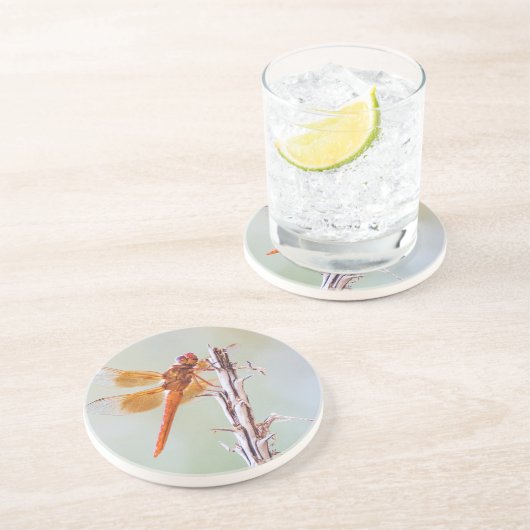 Flammskimmer Dragonfly auf Agave Getränkeuntersetzer (Seite)