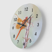 Flammskimmer Dragonfly auf Agave Große Wanduhr (Winkel)