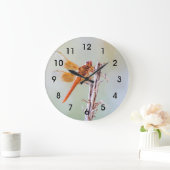 Flammskimmer Dragonfly auf Agave Große Wanduhr (Zuhause)